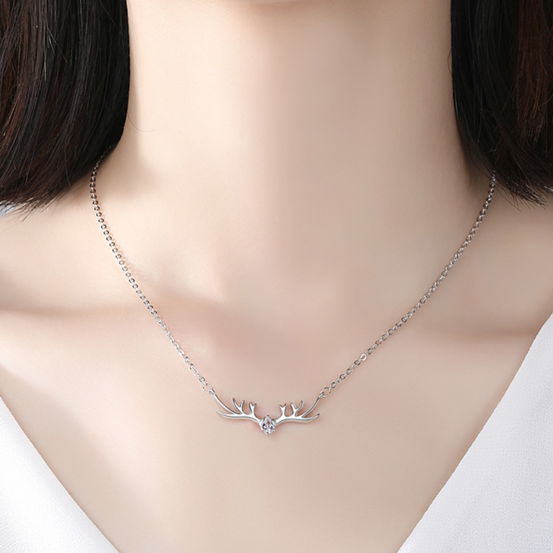 鑫铂尼 纯银一路有你银项链女士吊坠生日礼物纪念日闺蜜礼物送女友老婆珠宝首饰银饰平安夜圣诞节高清大图