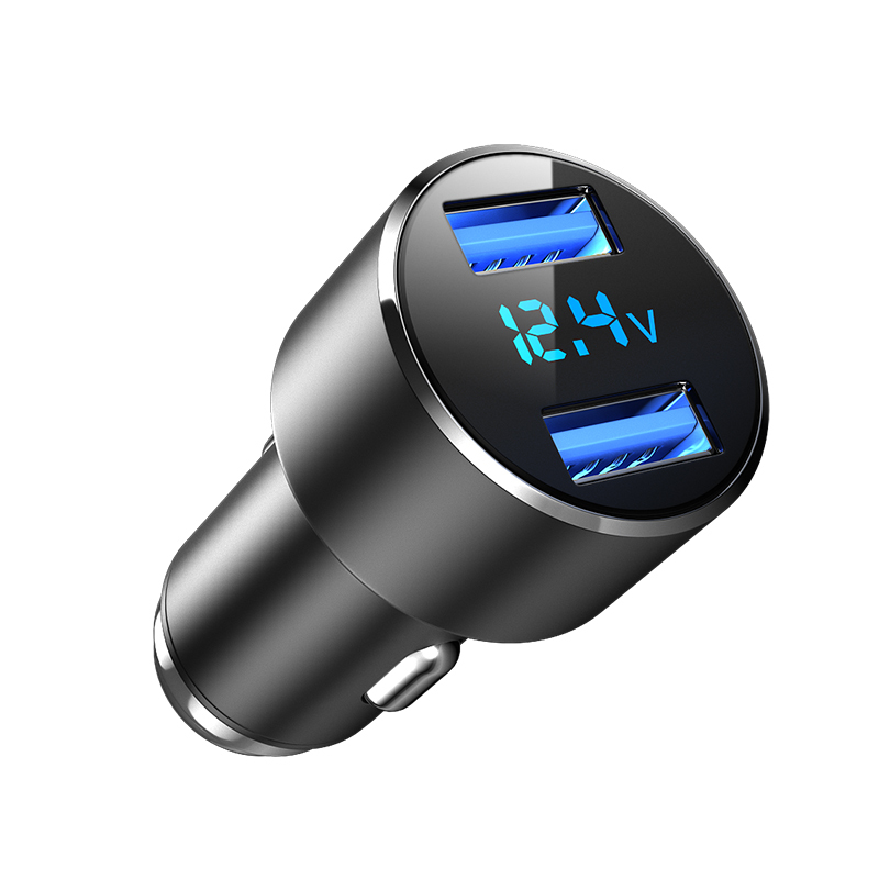 车载充电器快充汽车上点烟usb转接头车内点转换插头接口车充|显屏版车