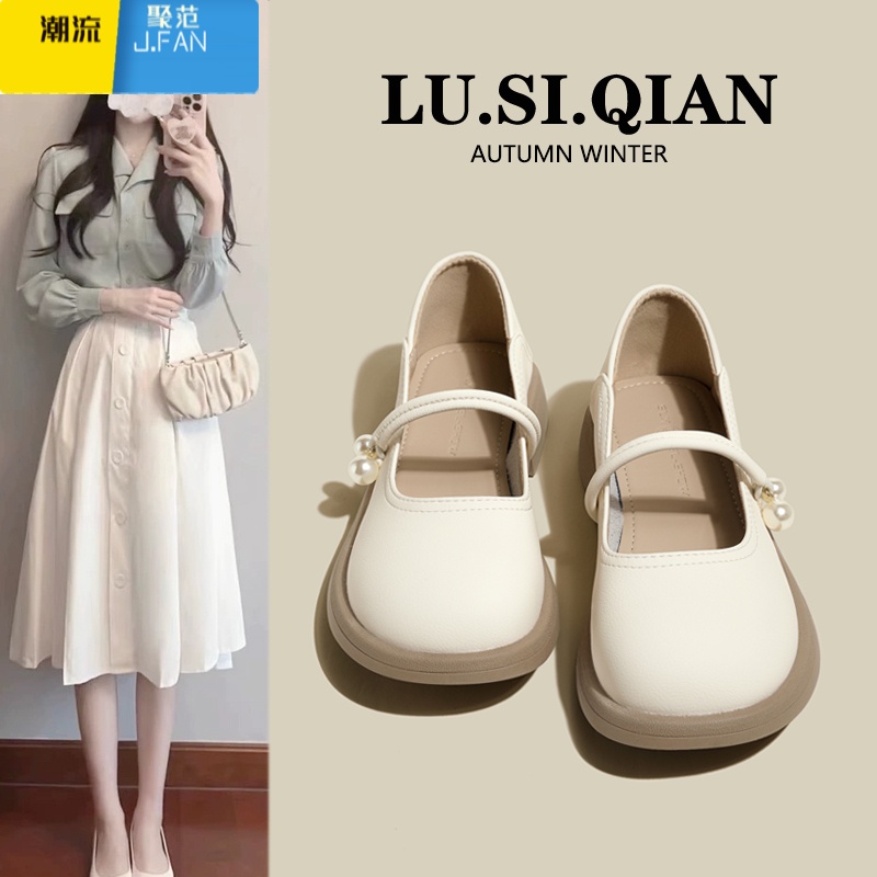 聚范玛丽珍单鞋女2024新款夏季平底鞋子法式温柔配裙子小皮鞋圆头高清大图