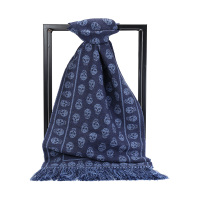 ALEXANDER MCQUEEN 亚历山大·麦昆 女士纯羊毛流苏围巾蓝色 358351 4200Q 4069