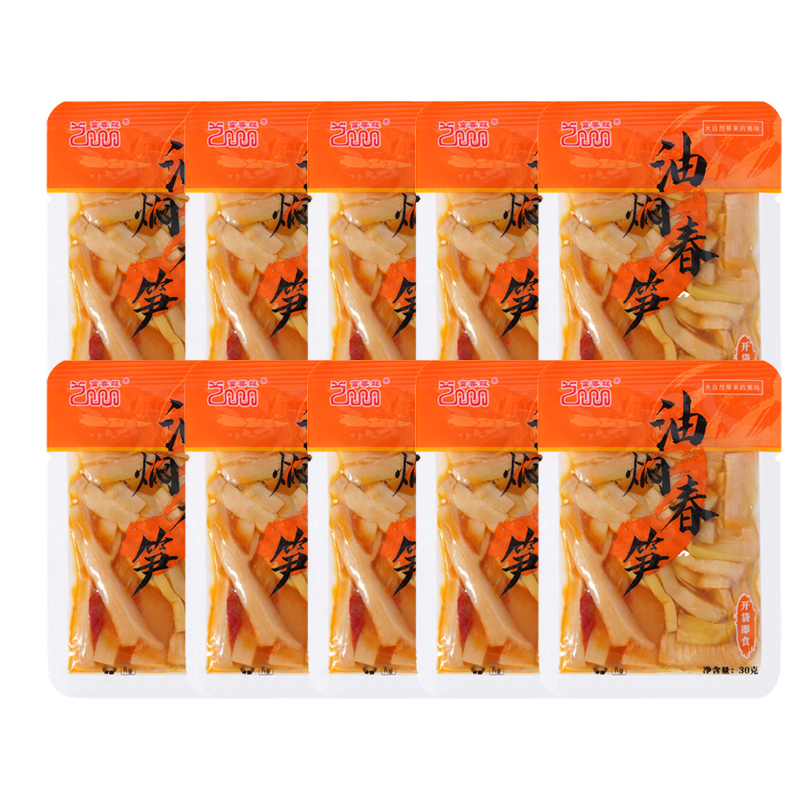 富春龙即食油焖春笋30g*10袋装 鲜嫩多汁脆爽可口高清大图