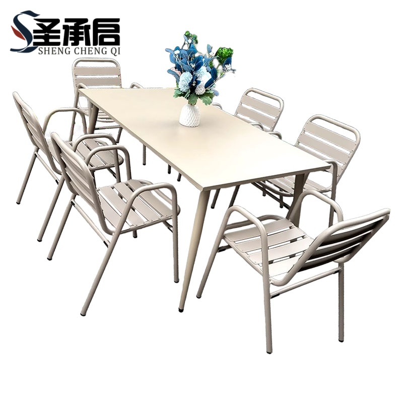 圣承启 摆餐桌椅 150长桌X6椅 套高清大图