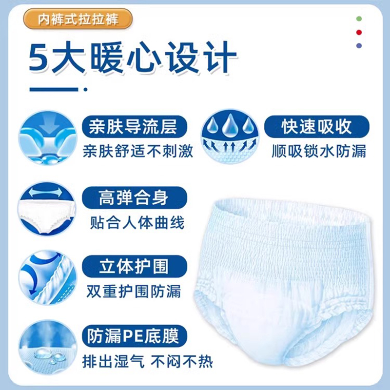 诚人成人拉拉裤一次性老人用尿不湿男女士内裤式纸尿裤产妇拉拉裤高清大图