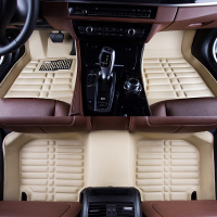 汽车脚垫全包围新款老款专车定制专用脚踏主驾驶单个片地垫地毯大 米色一套