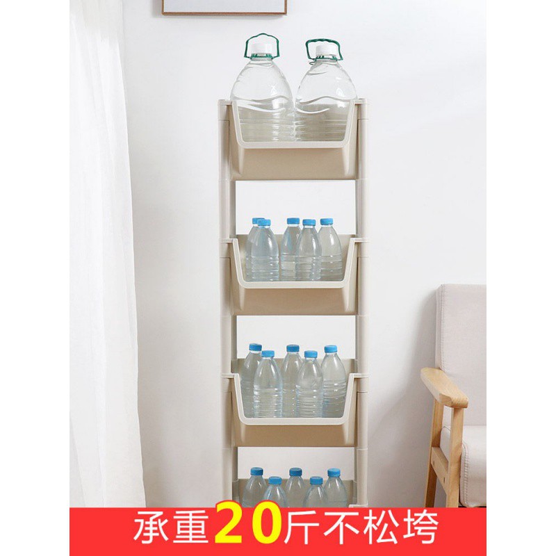 多层厨房置物架可移动落地式蔬菜架菜篮子玩具收纳架储物筐小推车收纳层架 三维工匠高清大图