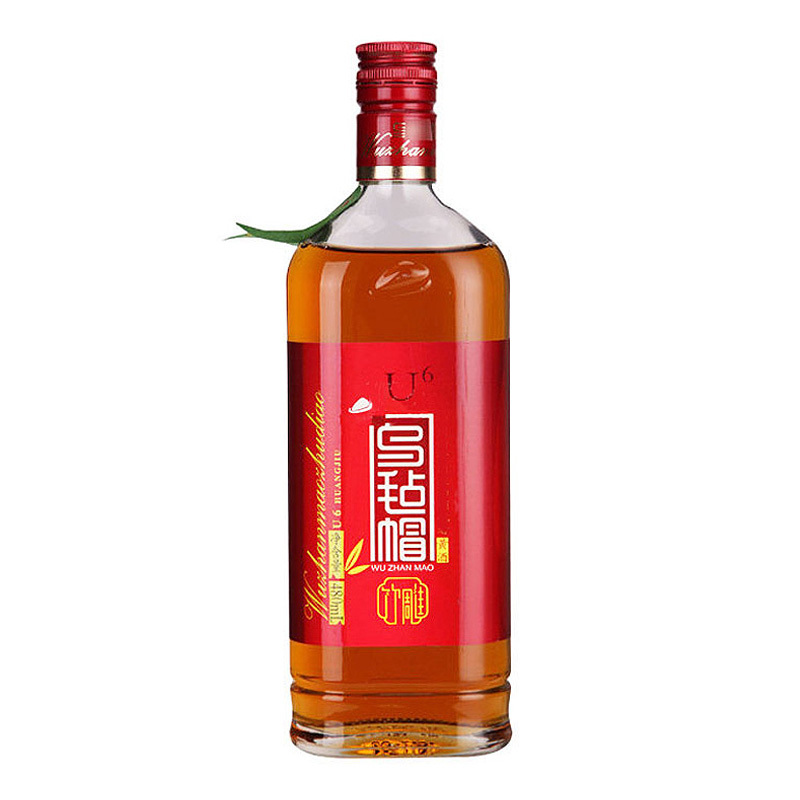 乌毡帽U6竹雕特型半干黄酒480ml 单瓶装