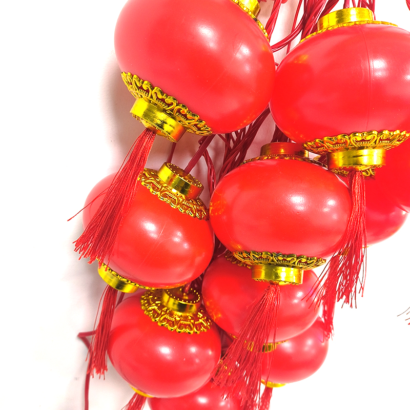 LED红灯笼串 4米10灯-灯笼款 红色 常亮/条高清大图