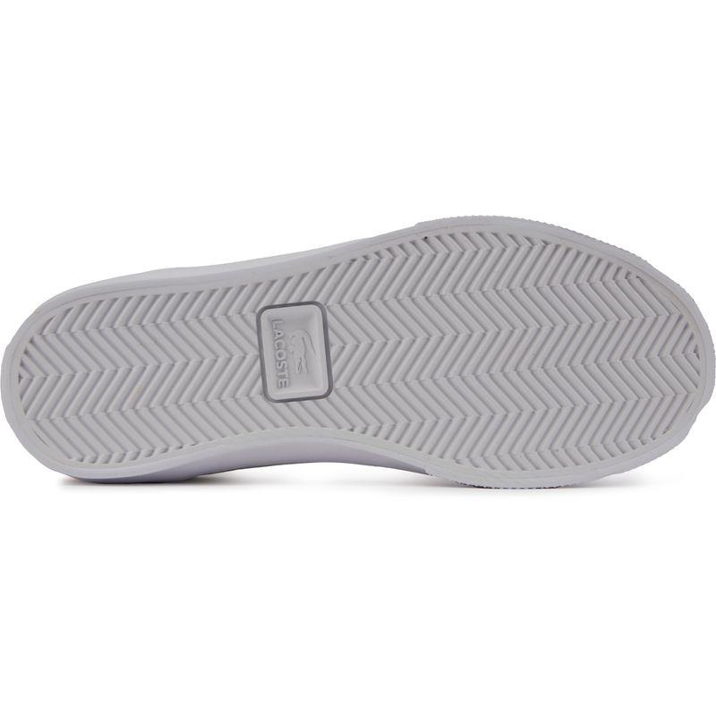 Lacoste白粉拼接真皮镂绣鳄鱼休闲板鞋女鞋复古潮流运动鞋白色 La高清大图