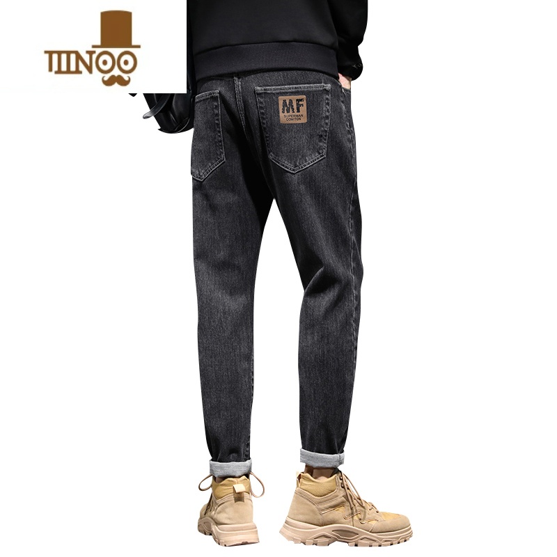 YANXU秋季牛仔裤男士直筒宽松潮牌百搭男装2023新款休闲款长裤子男高清大图