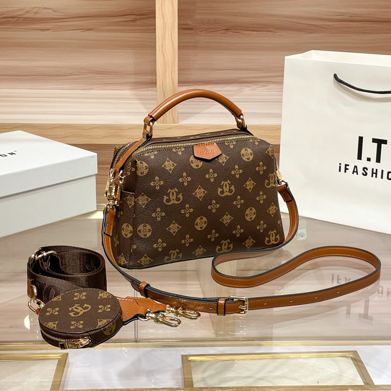 欧美时尚女士老花波士顿包女2026新款高级感手提斜挎包枕头包小众轻奢女包单肩小包高清大图