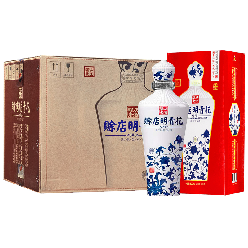 赊店明青花52度浓香型白酒500ml6瓶整箱装参数
