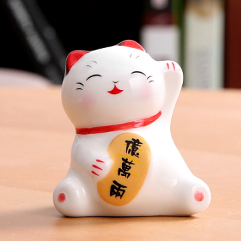 猫开业摆件 日本陶瓷家居客厅进宝 店铺小号创意生日礼品 三维工匠 福来猫猫高清大图