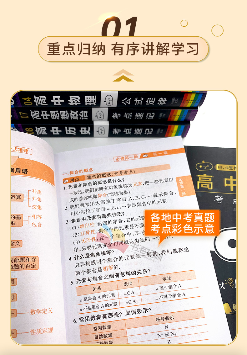 [生物]考试重点速记 高中通用 [正版]小黑书高中全套基础知识手册必刷题语文数学英语物理化学生物政治历史地理考试重点速记高清大图