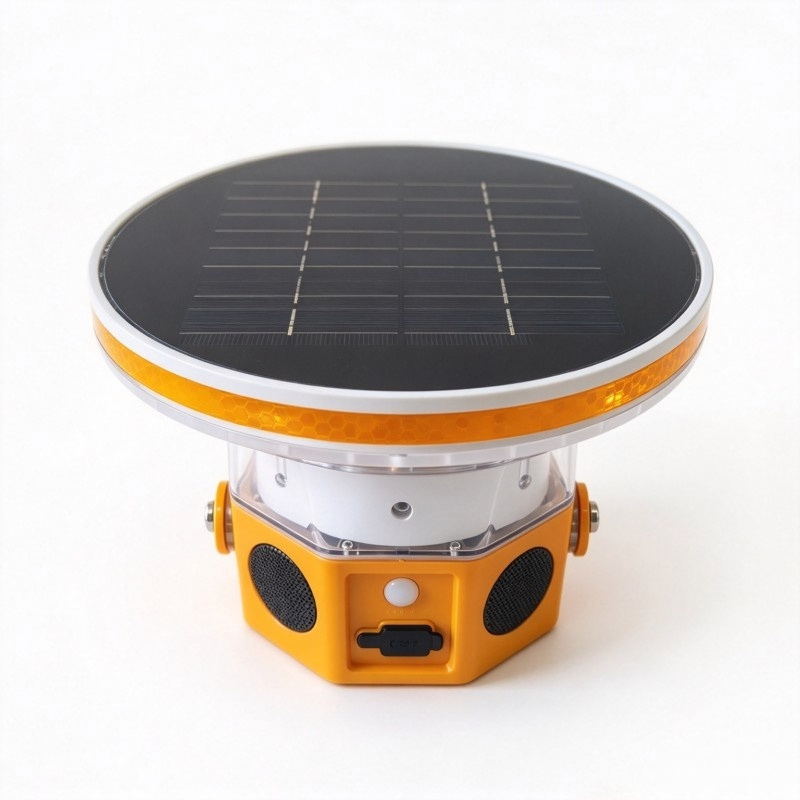 欧可度OKD-26Yc 3.7VDC 0.5W IP66 1Hz LED 太阳能智能声光警示灯(计价单位:盏)黄色高清大图