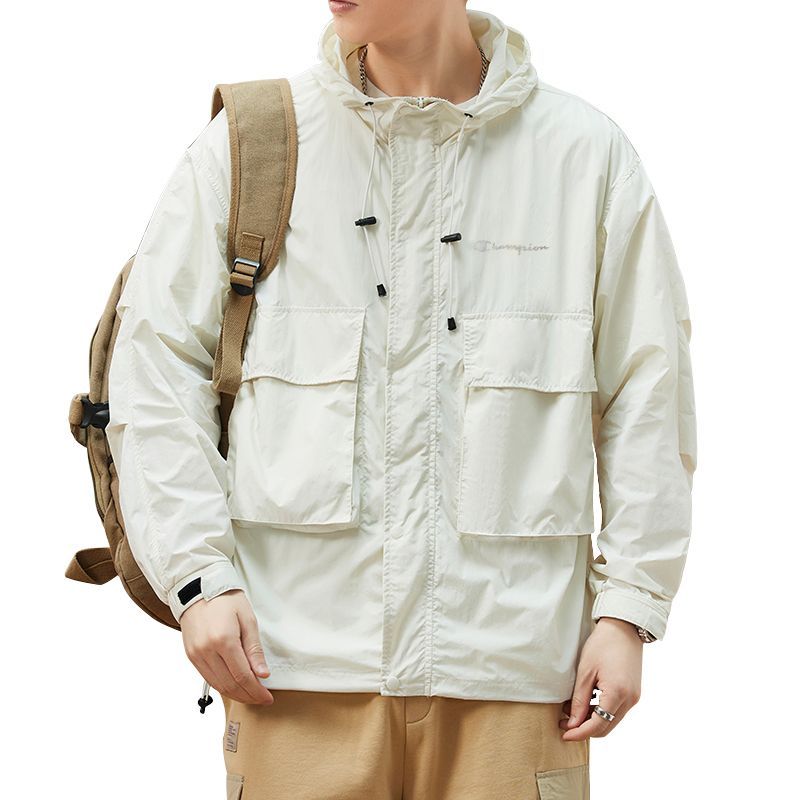 champion冠军连帽防晒衣服男女夏运动工装夹克外套超轻薄透气潮