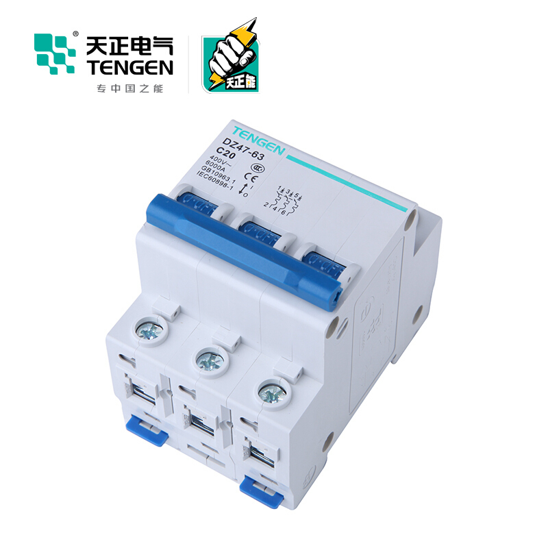 天正电气 DZ47-63 3P C 20A 4.5KA 01060020302 微型断路器
