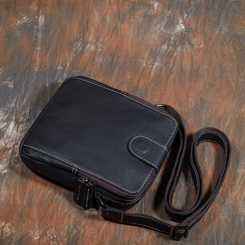 原创夏季迷你男士真皮单肩斜挎包头层牛皮休闲简约百搭便携式小包参数