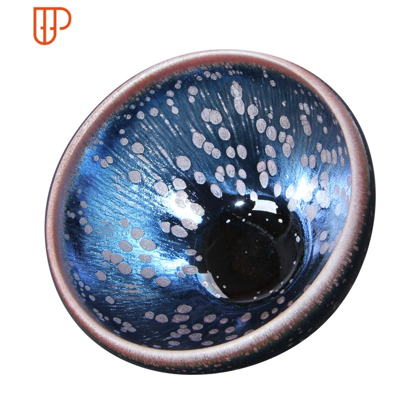 福建建阳水吉建盏主人铁胎单个大号菊花杯子茶耀变天目纯手工赌盏