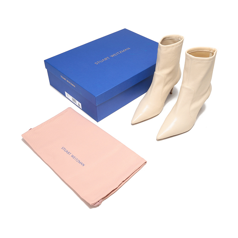 思缇韦曼stuartweitzman女士皮革尖头高跟靴子短靴袜靴stuart85str