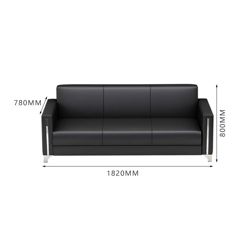 臻远ZY-SY-232简约现代商务会客洽谈公司接待沙发西皮三人位高清大图