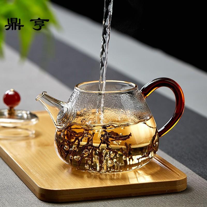 鼎亨 泡茶壶耐热过滤花茶家用加厚玻璃红茶泡茶器小号功夫茶具