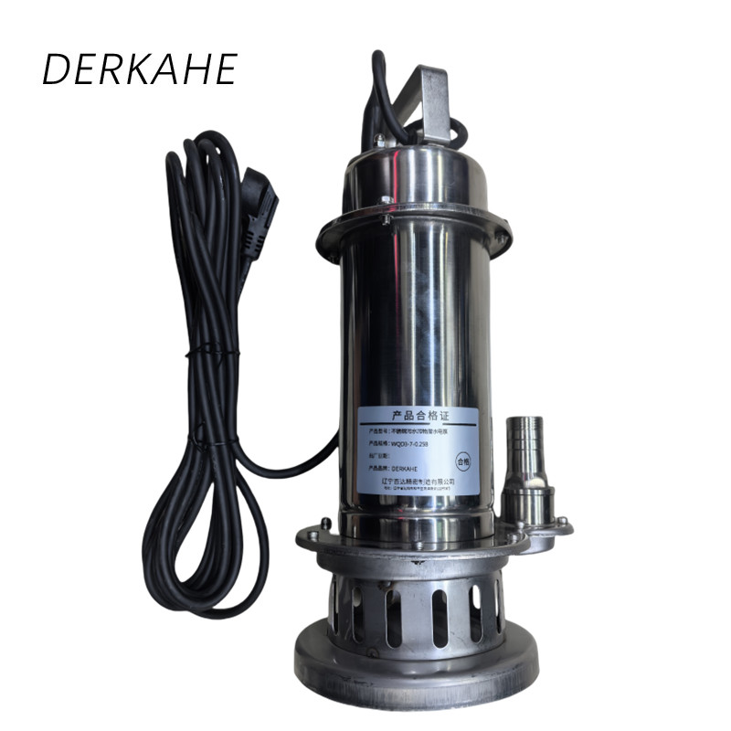 DERKAHE WQ(D)-B不锈钢污水污物潜水电泵 WQD3-7-0.25B 台高清大图