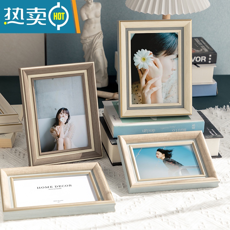 敬平相框摆台6寸六7摆件8七10简约5洗照片做成相册挂墙a4高级感装饰框 弧边纹理白 A4[可放21*29.7cm]横竖高清大图