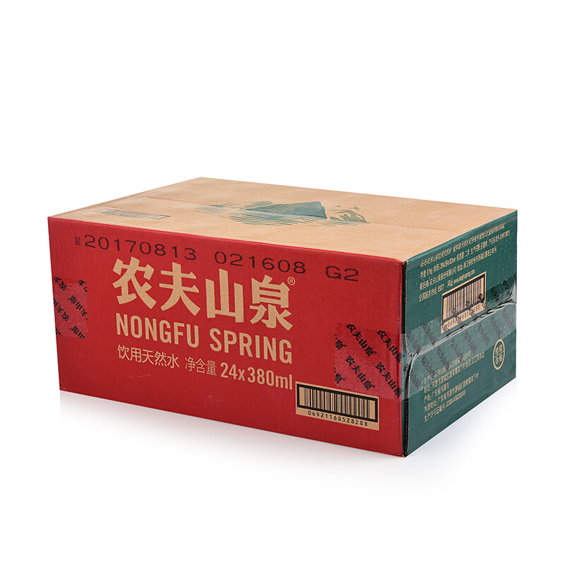 天然饮用水380ML 弱碱水非矿泉水纯净水 24瓶/箱