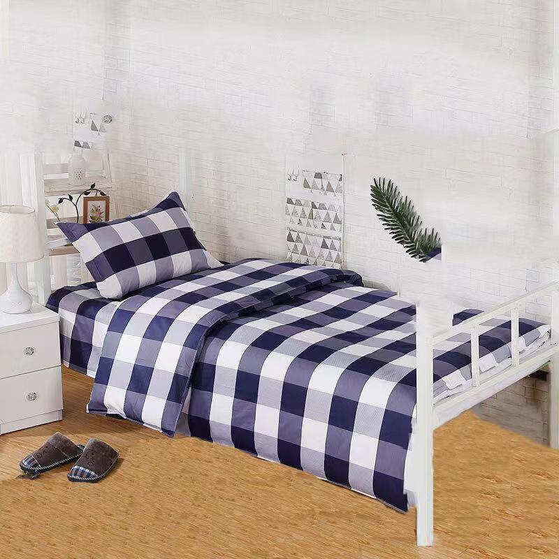 煊煜 全棉被套(蓝白格)160*230cm 条高清大图