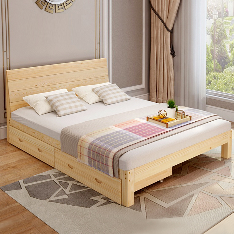 8米主卧床单双人1.5松木简易经济型1.2出租房床