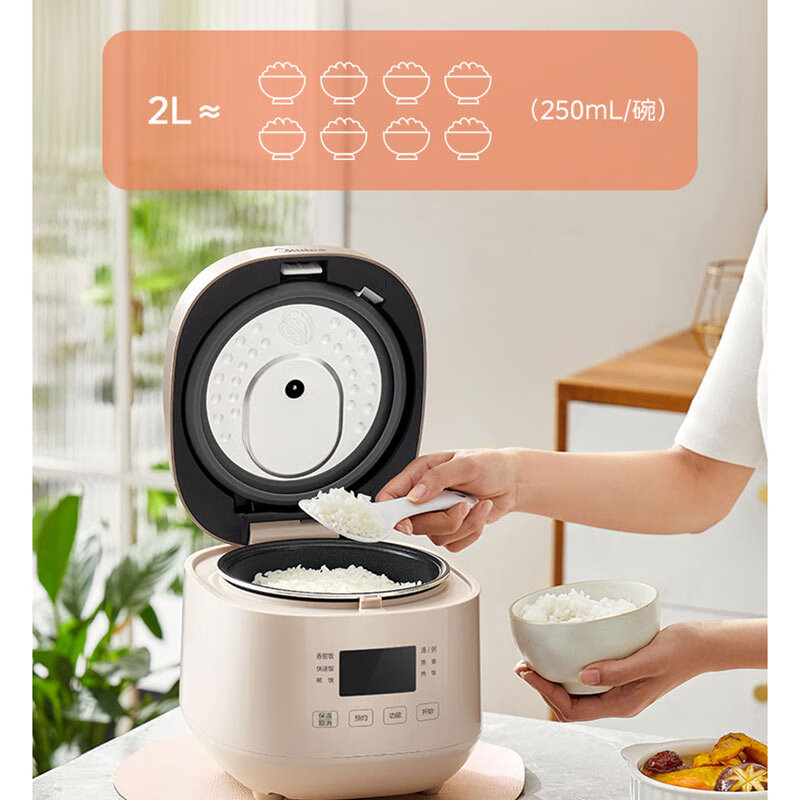 美的(Midea)迷你型智能电饭煲2升稀饭AFB2023R高清大图