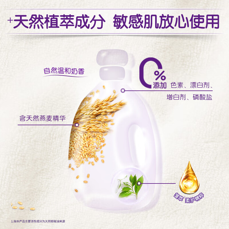 金纺 衣物柔顺剂纯净温和2.5KG+2.5KG 柔软亲肤防静电高清大图