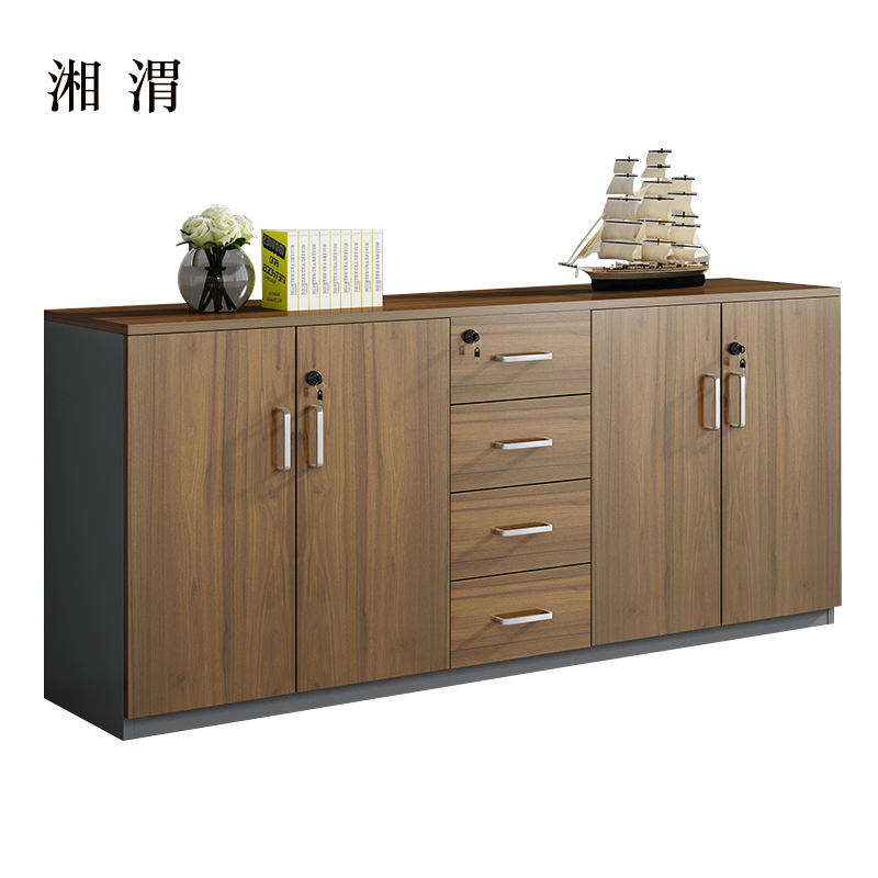 湘渭办公室矮柜储物柜文件柜4门4抽屉高清大图