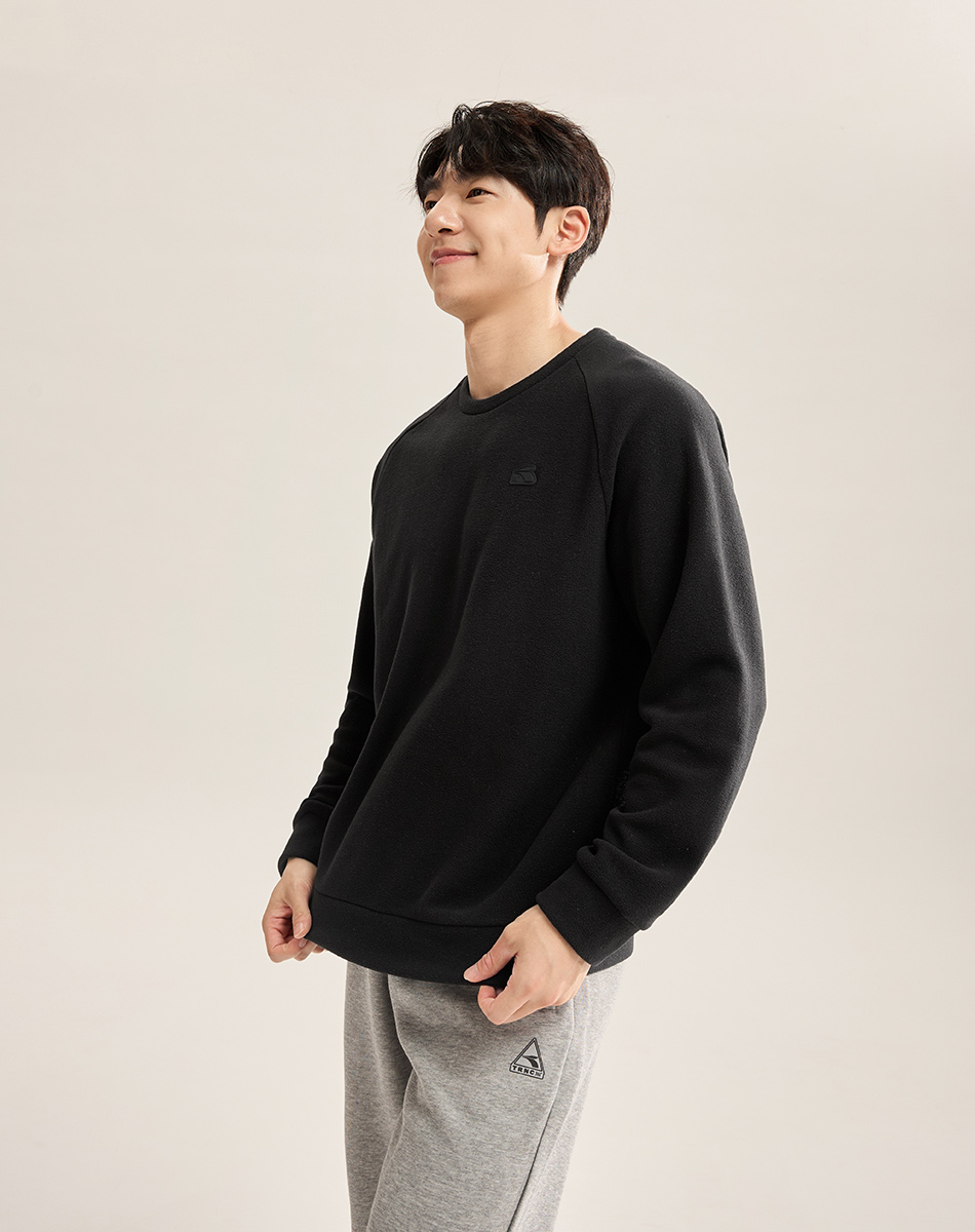 361°比热绒科技卫衣男百搭休闲摇粒绒保暖运动卫衣绒里套头卫衣高清大图