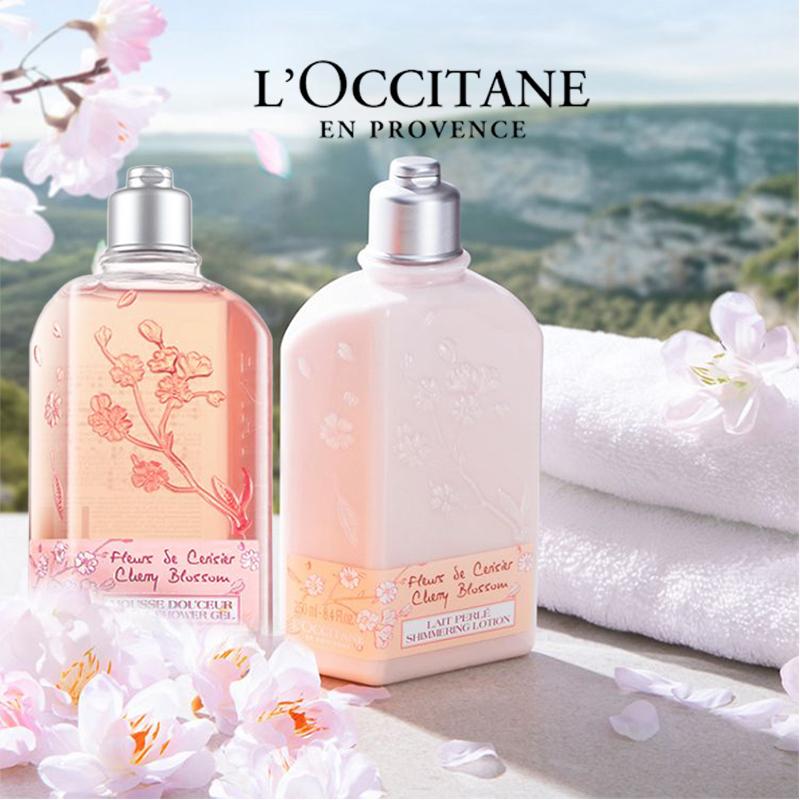 欧舒丹甜蜜樱花沐浴护肤套装(沐浴啫喱250ml+润肤露250ml)