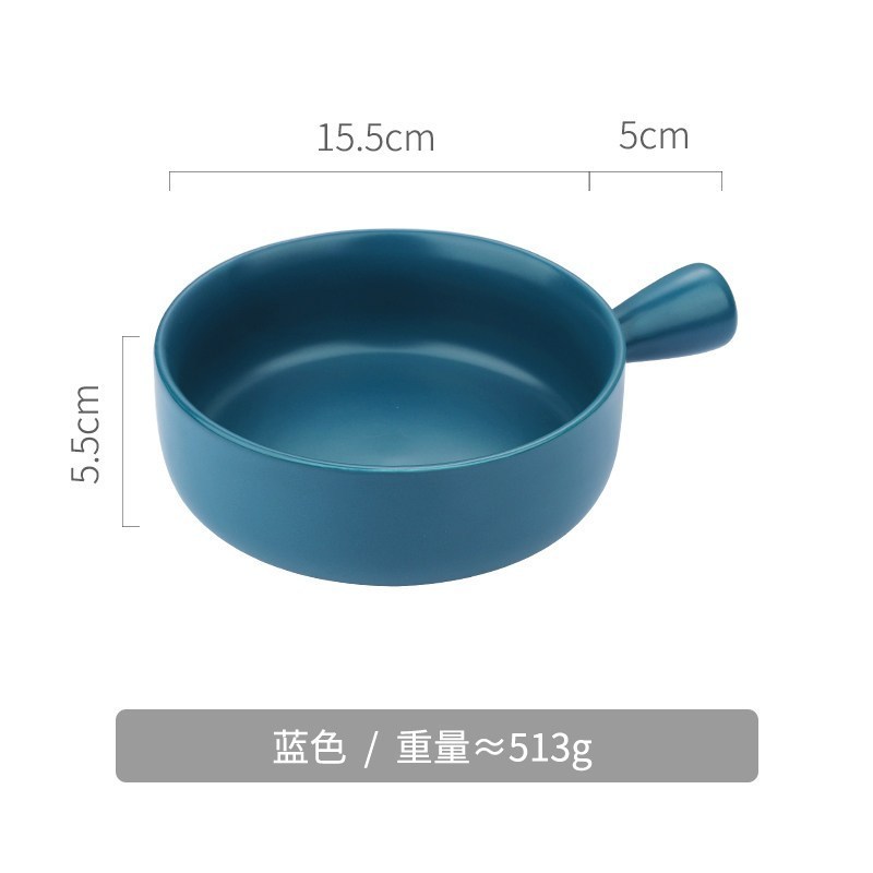 家柏饰(CORATED)带手柄泡面碗创意陶瓷烤盘专用器皿可微波炉烤箱用具带把餐具 白色高清大图