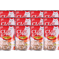 伊纳宝(INABA)妙好猫零食妙鲜包猫湿粮鲜封肉粒包成猫粮罐头 金枪鱼与扇贝柱60g*12包