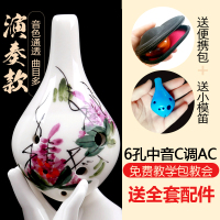 包教会初学入门六孔陶笛6孔12专业中音C调AC儿童学生成人陶埙乐器 6孔AC[紫藤]