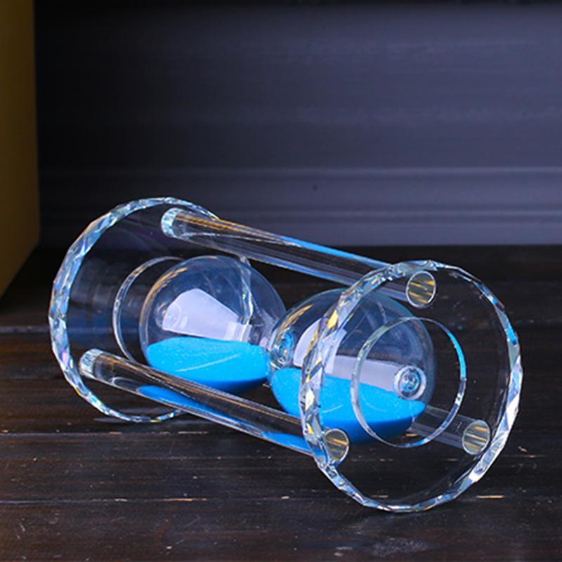 水晶沙漏计时器分钟时间儿童创意摆件客厅小家居装饰品-圆柱水晶15
