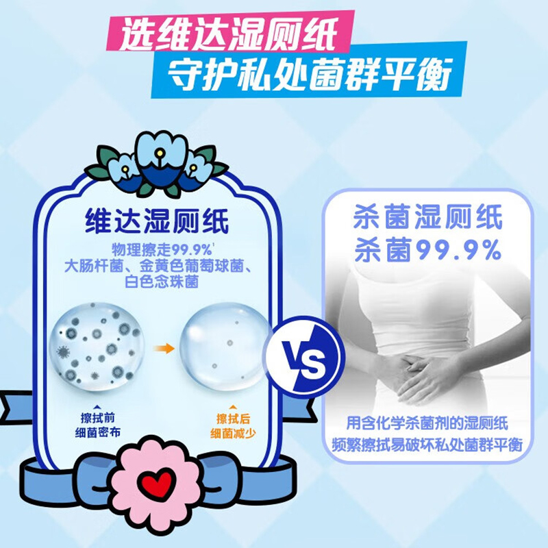 维达(Vinda)湿厕纸 组合装240片(40片5包+10片4包) 洁厕湿纸巾 擦走细菌高清大图