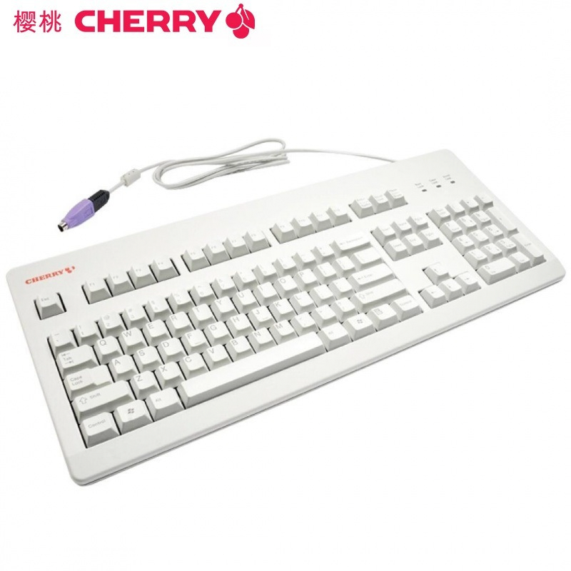 樱桃（Cherry）旗舰店 G80-3494 游戏办公机械键盘 复古打字 静音轴 白色 红轴