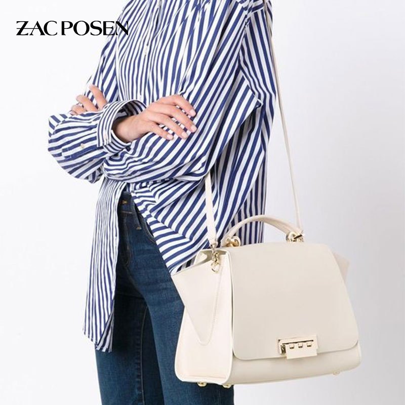 Zac Posen 扎克·珀森 Eartha Iconic系列女士牛皮耳朵包单手把手提斜挎包黑色淡金扣