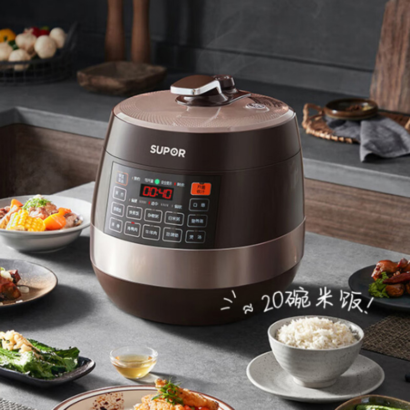 苏泊尔电压力锅6L咖啡金SY-60YC8001Q大容量多功能高清大图