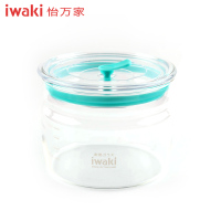 [百年品牌精致生活 高端耐热玻璃保鲜盒]TAMIX-9T1C怡万家iwaki耐热玻璃马卡龙9件套薄荷绿(保鲜盒+密封罐+