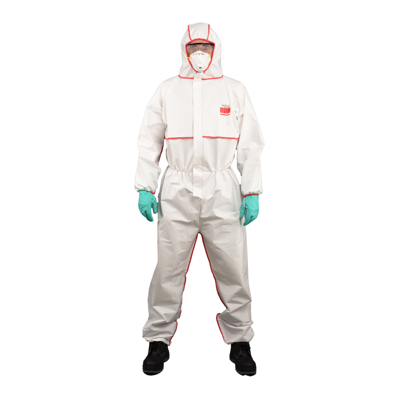 坤泽尔 双层一次性无纺布防护服全身连帽防尘试验生物农业防化电子