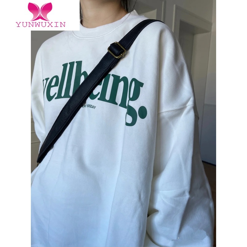 YUNWUXIN港风chic卫衣女加绒加厚2022新款ins慵懒风oversize小个子上衣服