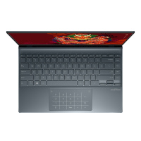 华硕(ASUS)灵耀14锐龙版 7nm8核 13.5mm超轻薄14英寸商务办公手提笔记本电脑(强悍R7-4700 16G 512G 高色域)松木青