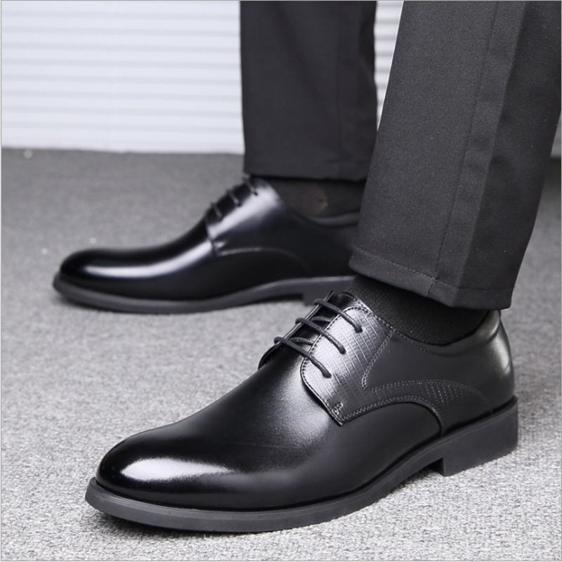 正装警察皮鞋休闲军勾男鞋保安配发男制式公安皮鞋职业安保交巡警单