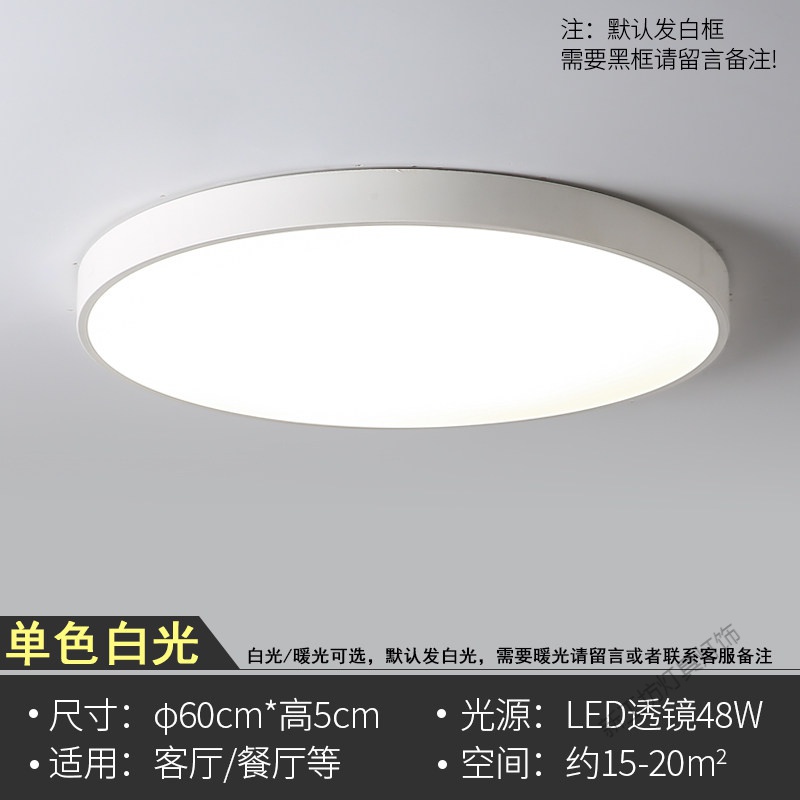 苏宁放心购北欧led吸顶灯圆形简约现代客厅卧室房间灯阳台过道走廊入户灯具 60cm48瓦白光