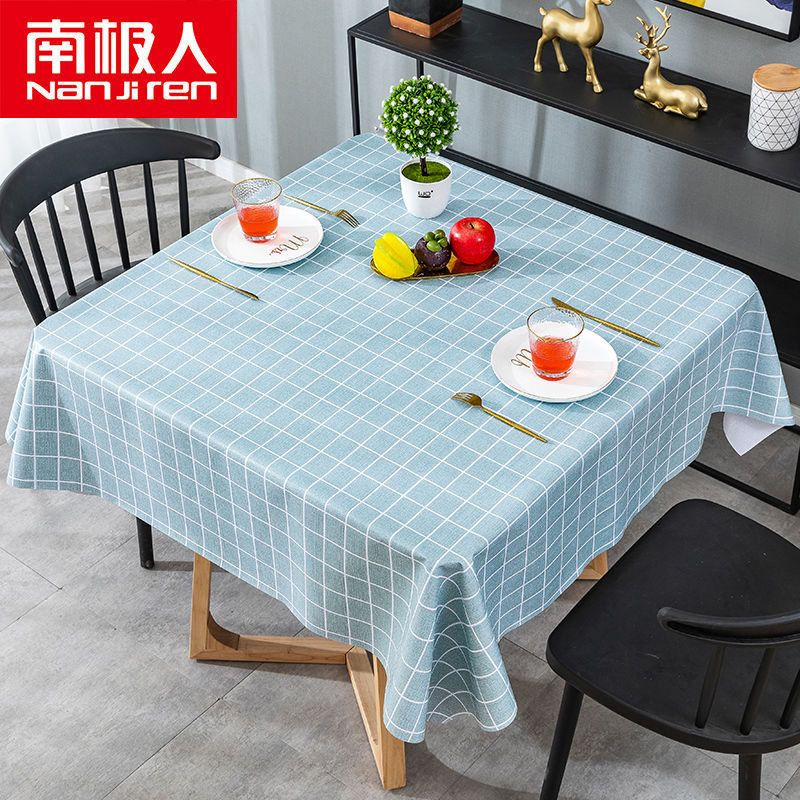 正方形餐桌布防水PVC桌布ins风学生正方形桌垫布艺高清大图